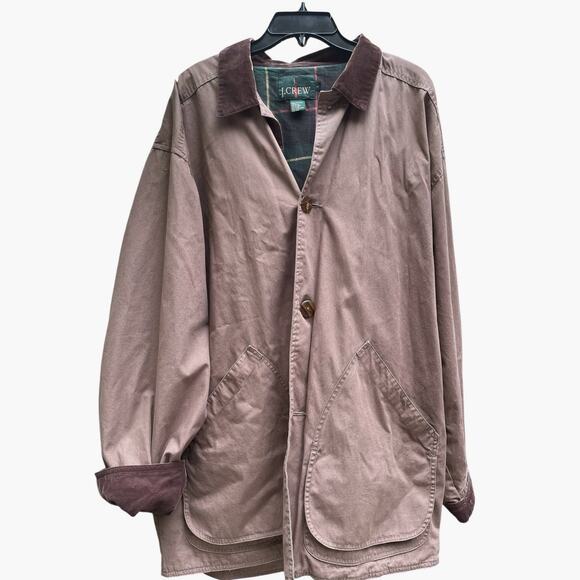 J Crew 90's Oarsman Barn Jacket, Flannel Lined Chore Coat | Mens L, Brown - Picture 4 of 16